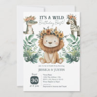 Boho Wild One Löwe Doppel-Kinder-Geburtstag
