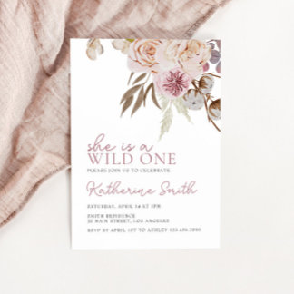 Boho Wild One | WILDBLUME | Blumenmädchen Geburtst Einladung