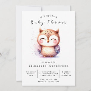 Boho Wild Owl Baby Shower Einladung