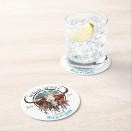 Boho Wild und Free Runder Pappuntersetzer