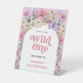 Boho Wildblume 1. Geburtstag Willkommen Sockelschild