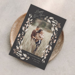 Boho Wildblume Arch Foto Neues Jahr Feiertagskarte