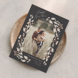 Boho Wildblume Arch Foto Neues Jahr Feiertagskarte