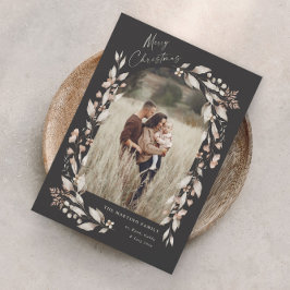 Boho Wildblume Arch Foto Weihnachtsfeiertag Magnetkarte