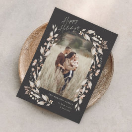 Boho Wildblume Arch Foto Weihnachtsfeiertag Magnetkarte