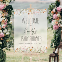 Boho Wildblume Baby Dusche Begrüßungszeichen