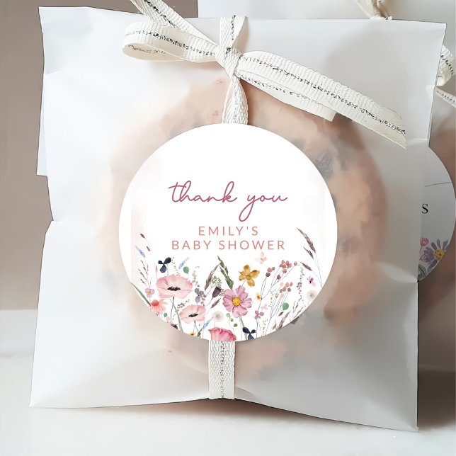 Boho Wildblume Baby Dusche Geschenkanhänger (Von Creator hochgeladen)