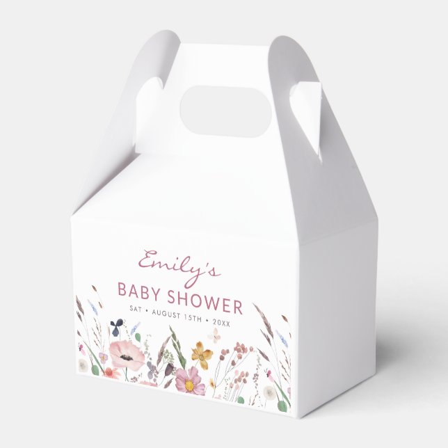 Boho Wildblume Baby Dusche Geschenkschachtel (Vorderseite)
