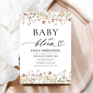 Boho Wildblume Baby in Bloom Baby Dusche Einladung