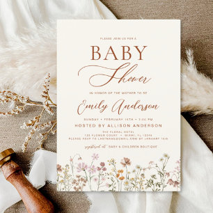Boho Wildblume Baby Shower Garden Einladung