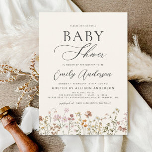 Boho Wildblume Baby Shower Garden Einladung