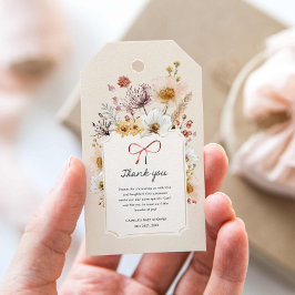Boho Wildblume Baby Shower Vielen Dank Geschenkanhänger