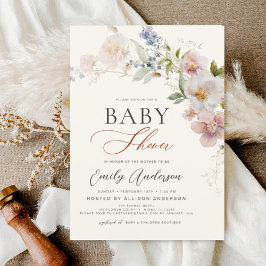 Boho Wildblume Baby Showgarten Einladung