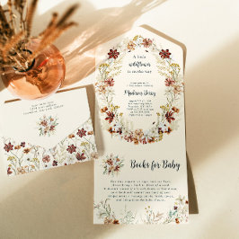 Boho Wildblume Babydusche Alles in einer Einladung