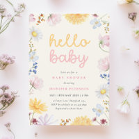 Boho Wildblume Babydusche Einladung