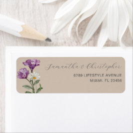 Boho Wildblume Beige-Adressenaufkleber