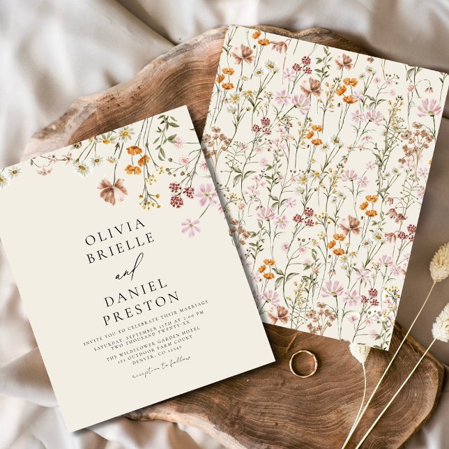 Boho Wildblume Beige Garden Wedding (Von Creator hochgeladen)