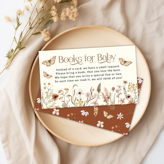 Boho Wildblume Books for Baby Request Begleitkarte (Boho Wildflower Books for Baby Request Enclosure Card)