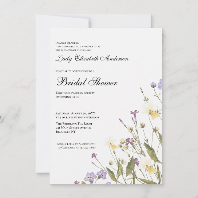 Boho Wildblume Brautparty Einladung (Vorderseite)