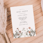Boho Wildblume Brautparty Einladung<br><div class="desc">Whimsical Braudusche Einladungskarte mit Aquarellbild der Wildblumen in Rosa und Weiß. Ideal für eine Frühlings- oder Sommerfeier.</div>
