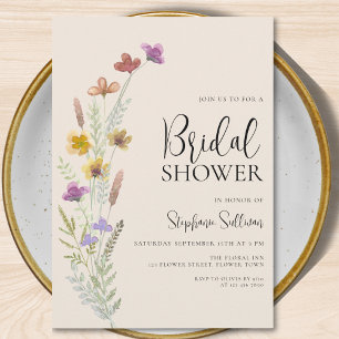 Boho Wildblume Brautparty Einladung