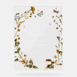 Boho Wildblume | Brautparty Herbst Willkommen Acrylschild