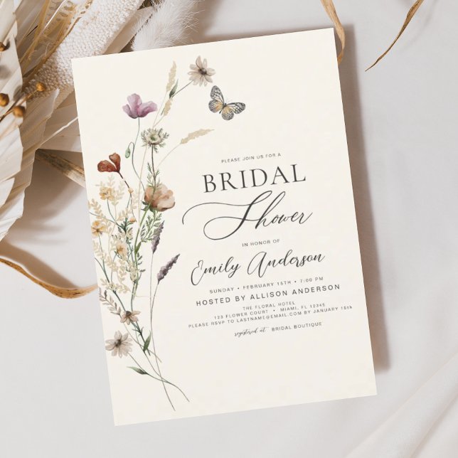 Boho Wildblume Brautparty Script Einladung (Von Creator hochgeladen)