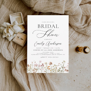 Boho Wildblume Brautparty Script Einladung