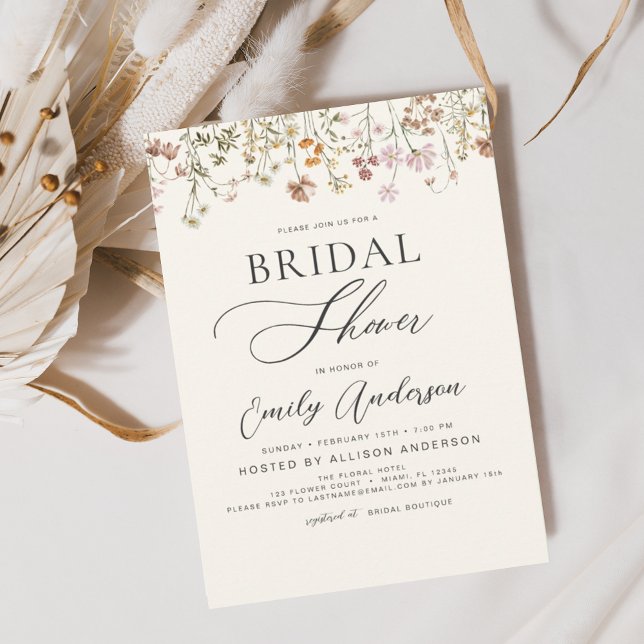 Boho Wildblume Brautparty Script Einladung (Von Creator hochgeladen)