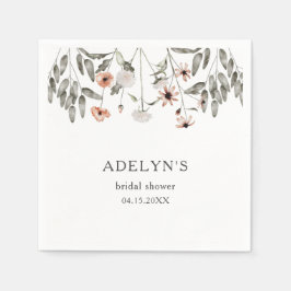 Boho Wildblume Brautparty Serviette