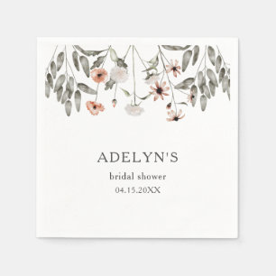 Boho Wildblume Brautparty Serviette