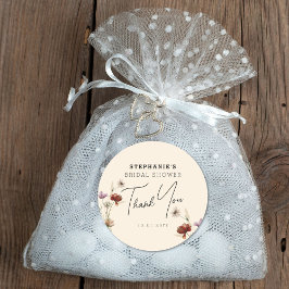 Boho Wildblume Brautparty Vielen Dank Runder Aufkleber