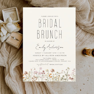 Boho Wildblume Bridal Brunch Brautparty Einladung