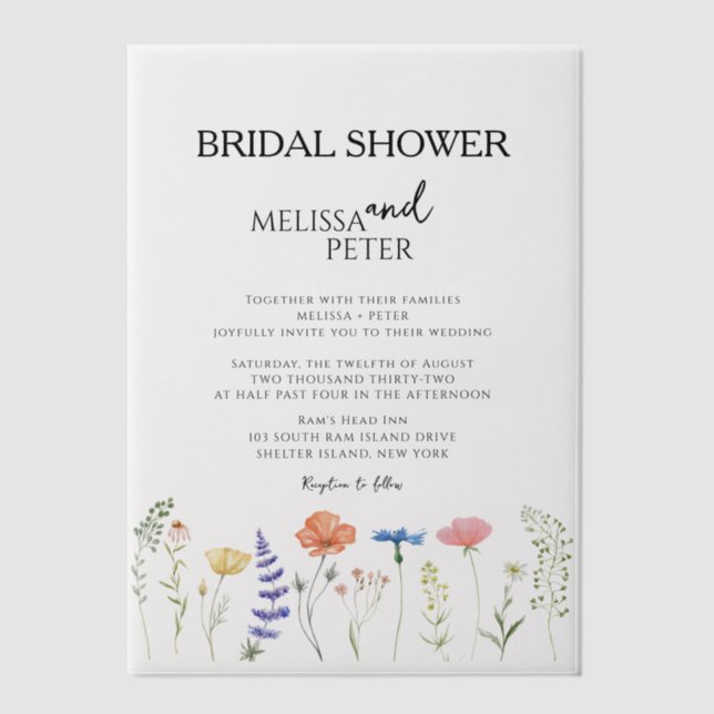 Boho Wildblume Bridal Dusche Einladung (Vorderseite)