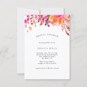 Boho Wildblume Bridal Dusche Einladung