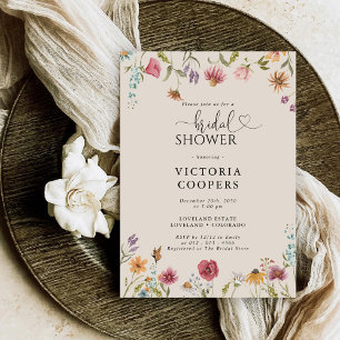 Boho Wildblume Bridal Dusche Einladung