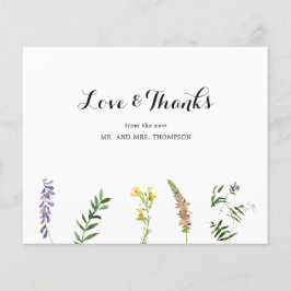 Boho Wildblume Budget Wedding Danke Karte