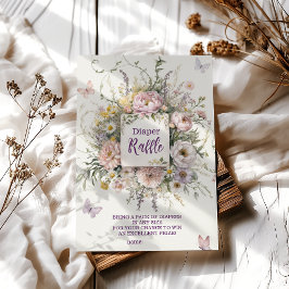 Boho Wildblume Butterflies Diapper Raffle Begleitkarte