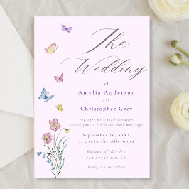 Boho Wildblume Butterfly Wedding Einladung