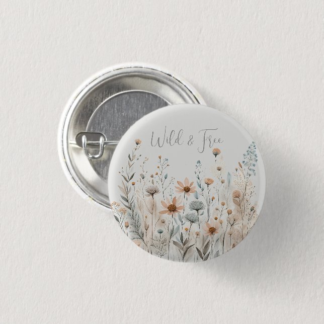 Boho Wildblume Button (Vorne & Hinten)