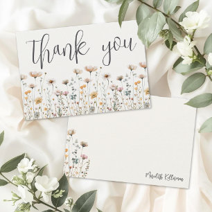 Boho Wildblume Dankeskarte