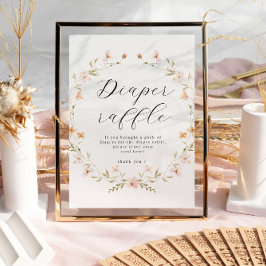 Boho Wildblume Diaper Raffle Babydusche Poster