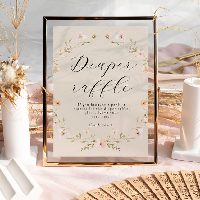 Boho Wildblume Diaper Raffle Babydusche Poster (Von Creator hochgeladen)