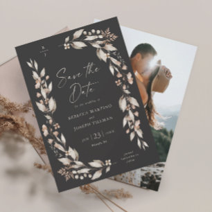Boho Wildblume Elegantes florales Hochzeitsslima F Save The Date