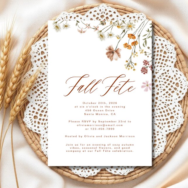 Boho Wildblume Fall Fete Celebration Einladung (Von Creator hochgeladen)