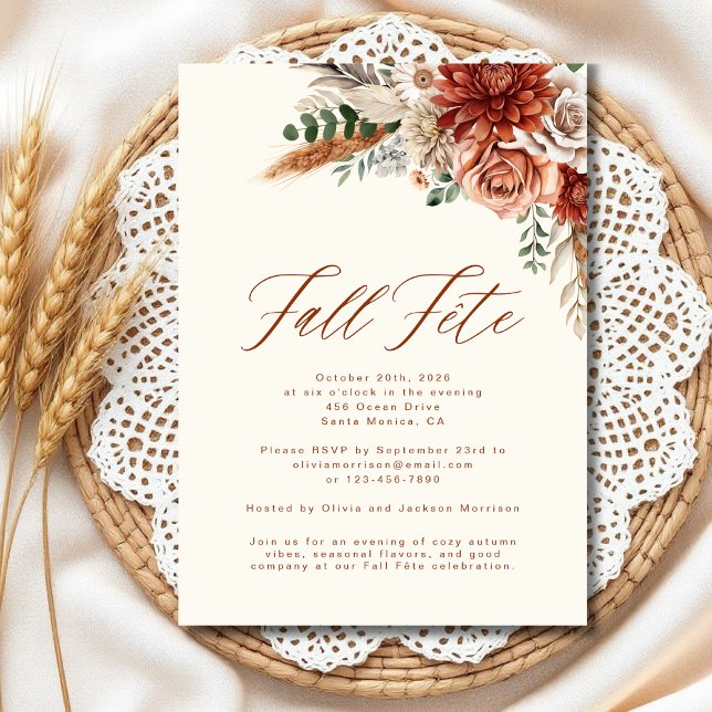 Boho Wildblume Fall Fete Celebration Einladung (Von Creator hochgeladen)