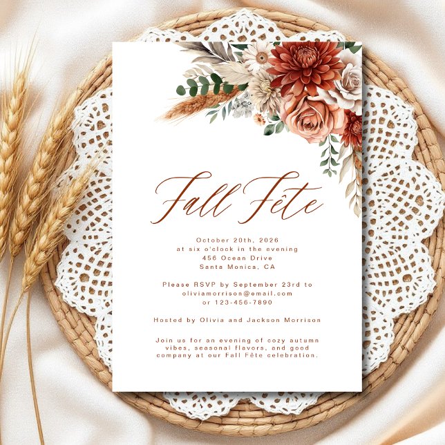 Boho Wildblume Fall Fete Celebration Einladung (Von Creator hochgeladen)