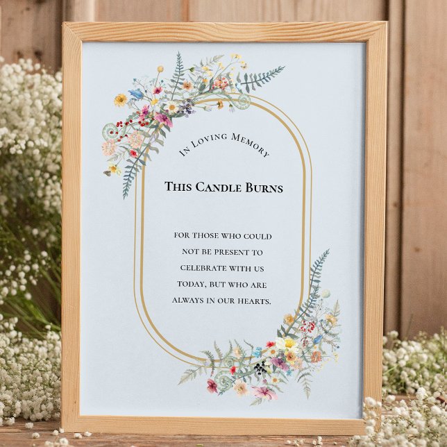 Boho Wildblume Fern Dusty Blue Diese Kerze Burns Poster (Von Creator hochgeladen)