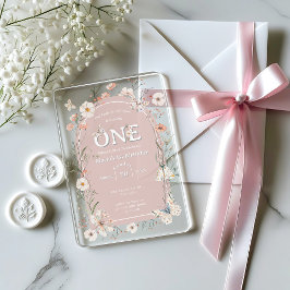 Boho Wildblume Floral Baby Birthday Acryleinladungen