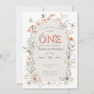 Boho Wildblume Floral Baby Birthday Einladung